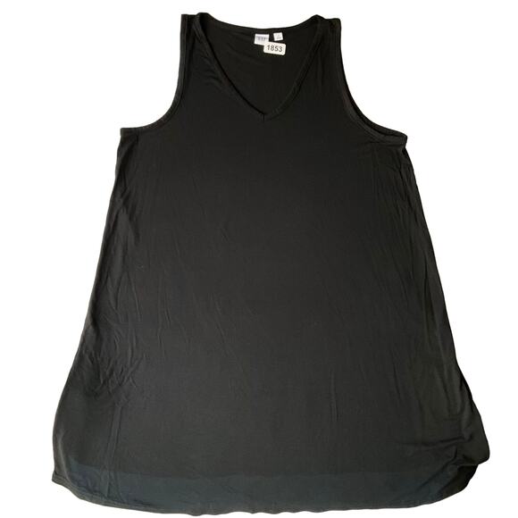 Gap Women’s Sleeveless V-neck Stretchy Long Blouse size L, Solid Black - Picture 1 of 6